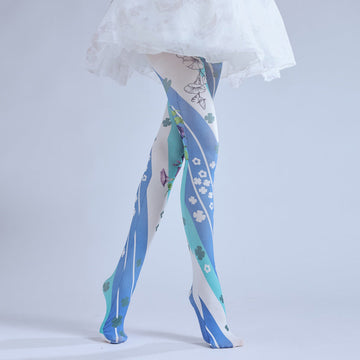 LOLITA BLUE SPIRAL PRINT COS PERSONALIZED OUTER WEAR LEGGINGS PANTYHOSE