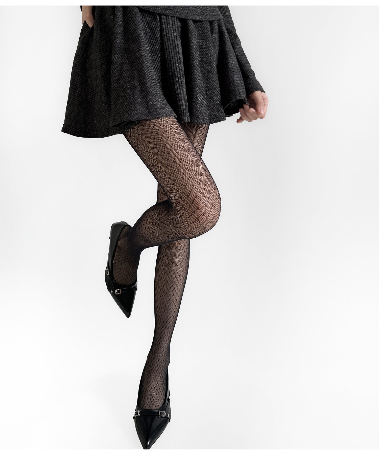 FASHION TWILL WAVY HIGH ELASTIC AND THIN ANTI-STRIPPING LEGGINGS PANTYHOSE