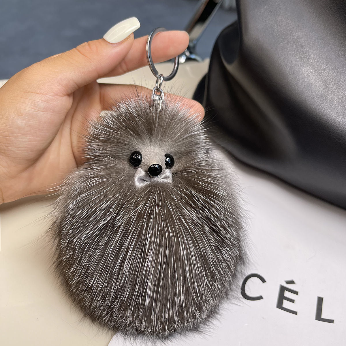 REAL FOX HAIR CAR KEY CHAIN ACCESSORY