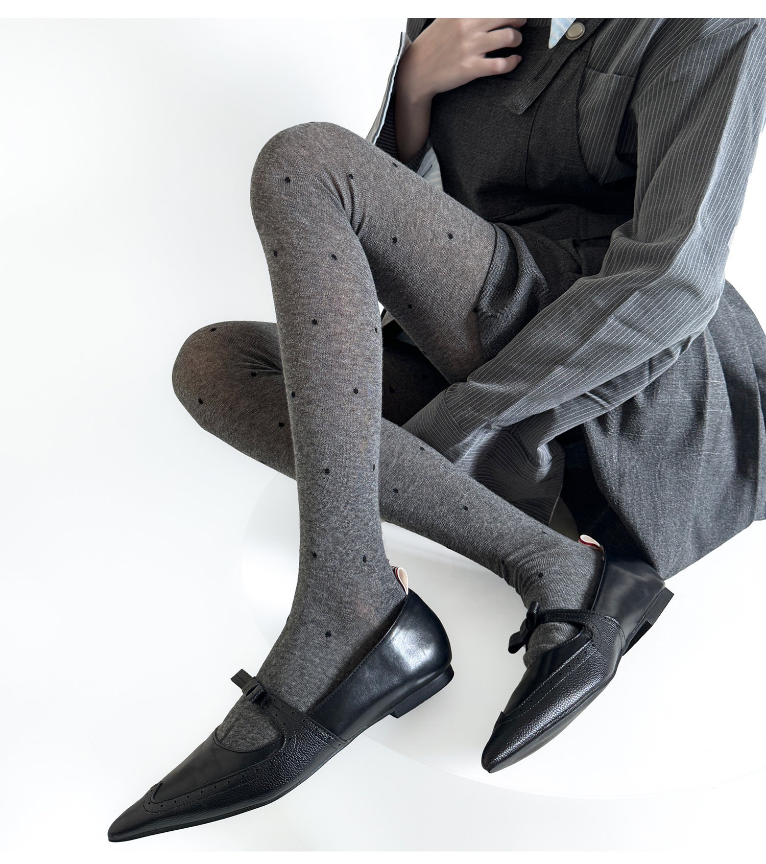 RETRO POLKA DOT JACQUARD PANTYHOSE