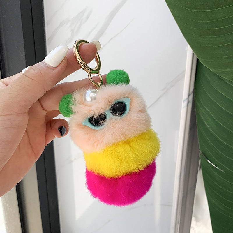 REX RABBIT HAIR UGLY CUTE CATERPILLAR FUR ACCESSORY