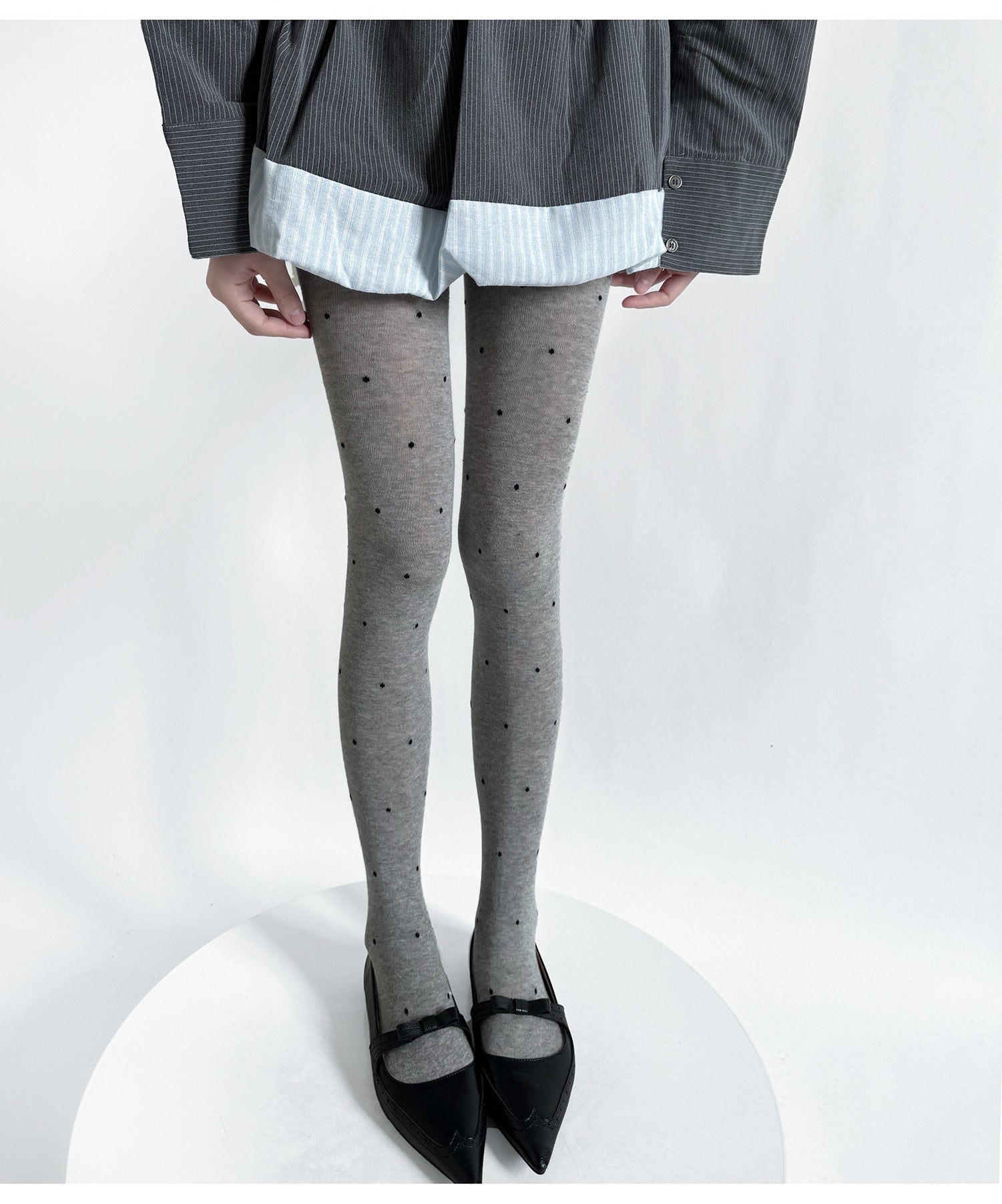 RETRO POLKA DOT JACQUARD PANTYHOSE