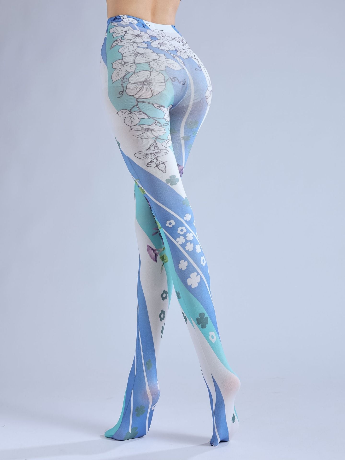 LOLITA BLUE SPIRAL PRINT COS PERSONALIZED OUTER WEAR LEGGINGS PANTYHOSE