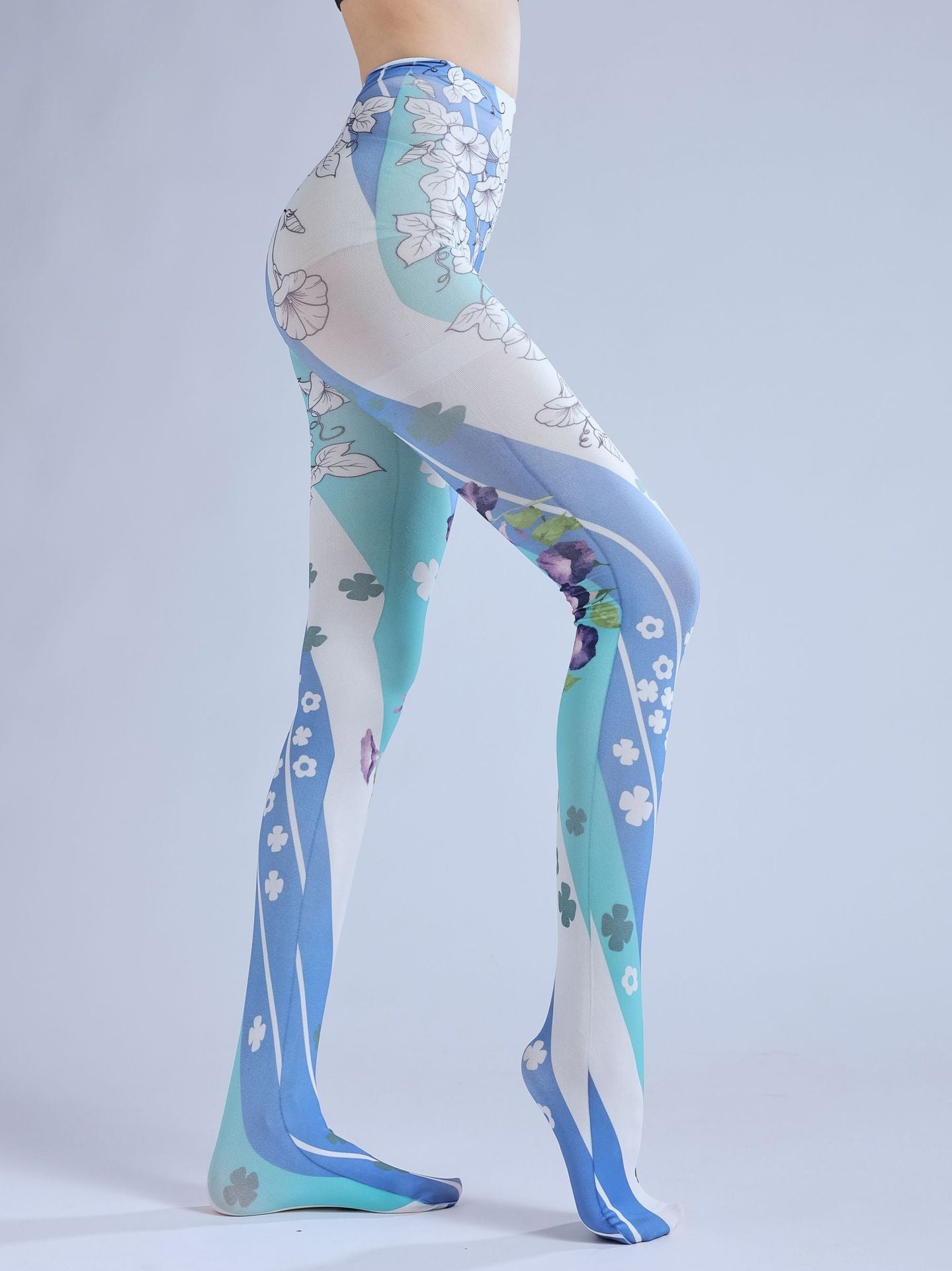 LOLITA BLUE SPIRAL PRINT COS PERSONALIZED OUTER WEAR LEGGINGS PANTYHOSE
