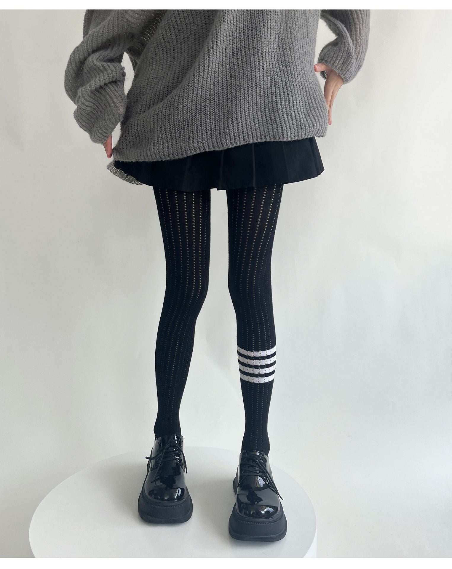 SPRING AND AUTUMN WEAR SKINNY ELASTIC FOUR-BAR BOTTOM KNITTED SOCKS PANTYHOSE