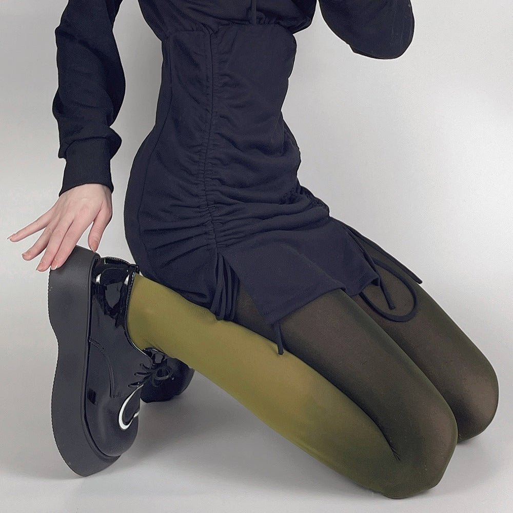 FASHION 80D GRADUAL CHANGE COLOR VELVET PANTYHOSE