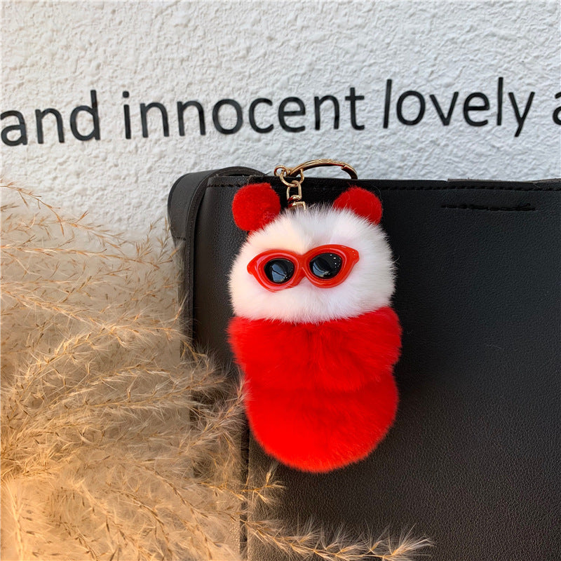 RABBIT FUR BUTTERFLY PERSONALITY DOLL KEYCHAIN ACCESSORY