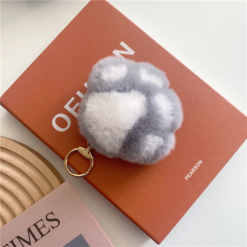 CUTE CARTOON CAT PAW FUR KEYCHAIN ACCESSORY