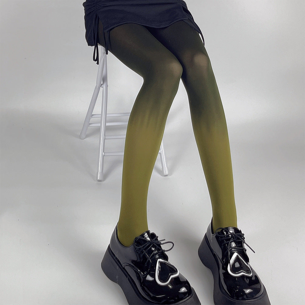 FASHION 80D GRADUAL CHANGE COLOR VELVET PANTYHOSE