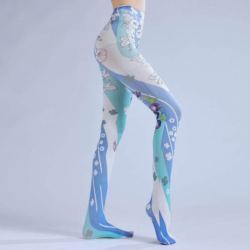LOLITA BLUE SPIRAL PRINT COS PERSONALIZED OUTER WEAR LEGGINGS PANTYHOSE