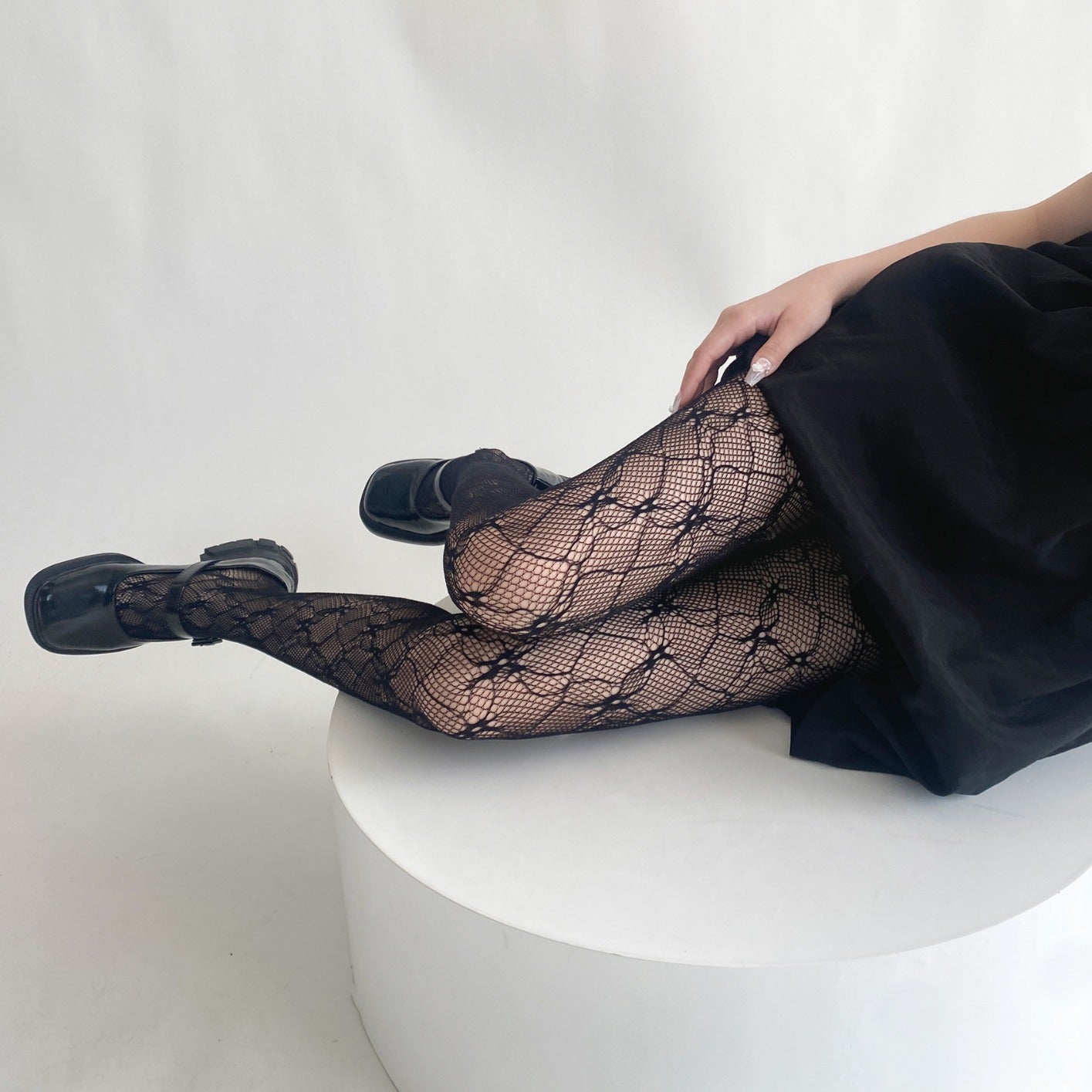 THIN SUMMER LACE Y2K FLORAL HOLLOW LEG SHAPING BOTTOM SOCKS PANTYHOSE