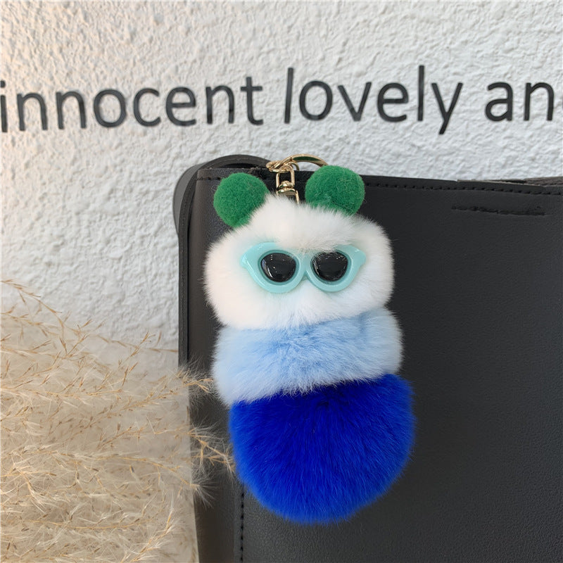 RABBIT FUR BUTTERFLY PERSONALITY DOLL KEYCHAIN ACCESSORY