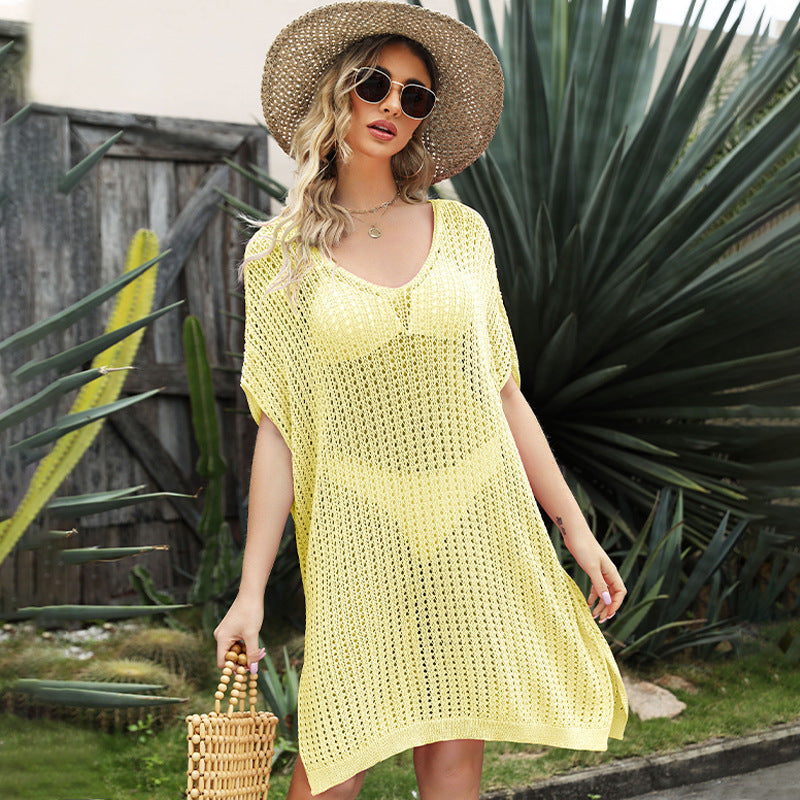 BEACH-READY MESH INSERTS BIG SIZE TOP BEACH DRESS
