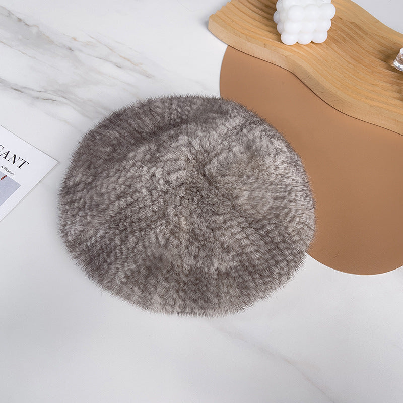 VINTAGE KOREAN STYLE SABLE FUR BERET - WOMEN'S WINTER HAT