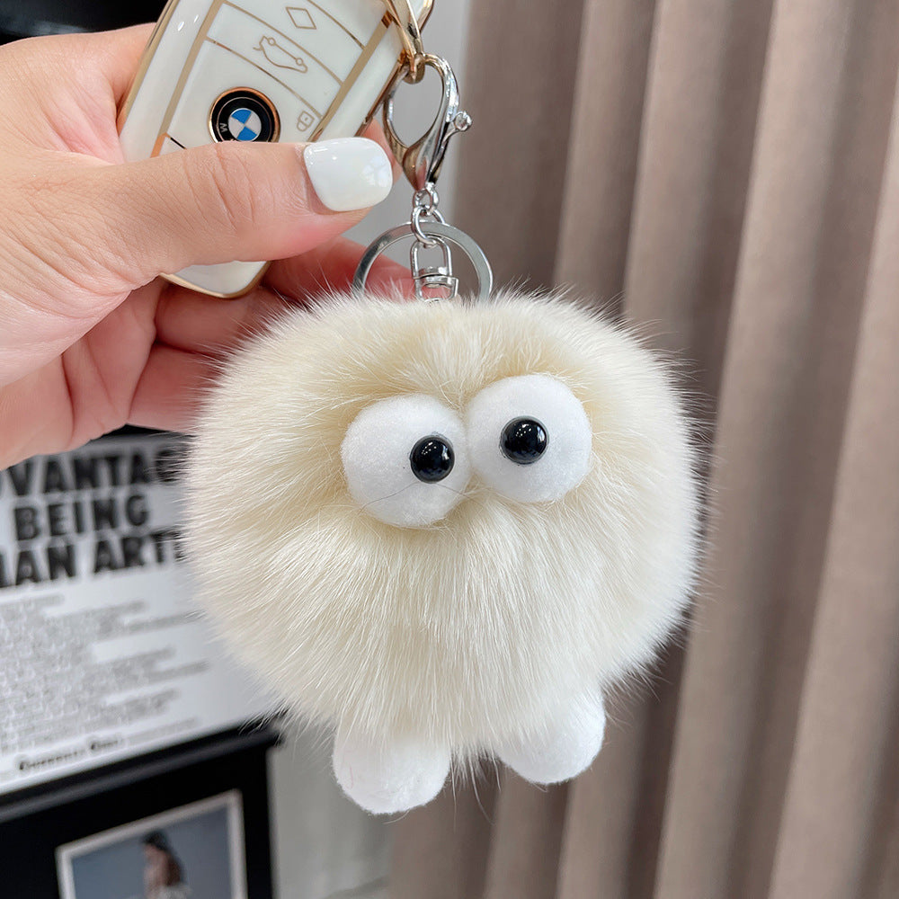 REAL FOX HAIR SMALL COAL BALL SPIRIT BOOKCASE ACCESSORY