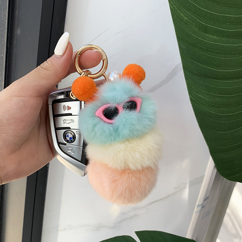 REX RABBIT HAIR UGLY CUTE CATERPILLAR FUR ACCESSORY