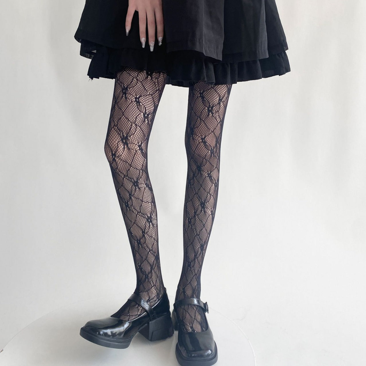 THIN SUMMER LACE Y2K FLORAL HOLLOW LEG SHAPING BOTTOM SOCKS PANTYHOSE