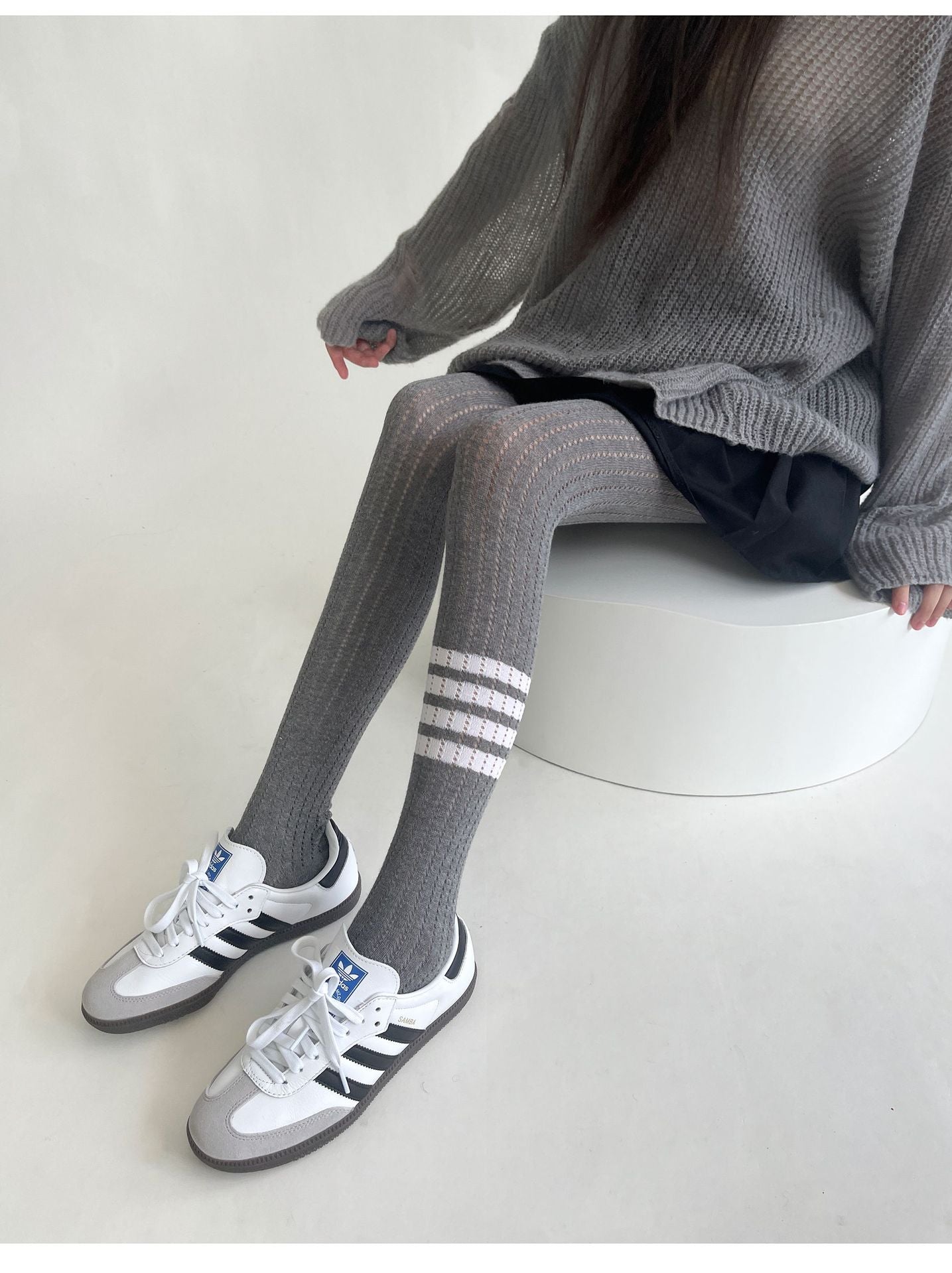 SPRING AND AUTUMN WEAR SKINNY ELASTIC FOUR-BAR BOTTOM KNITTED SOCKS PANTYHOSE