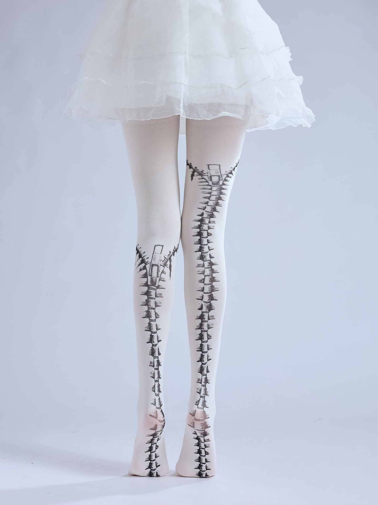 FUN PUNK GOTH ZIP PRINT PANTYHOSE COSPLAY PANTYHOSE