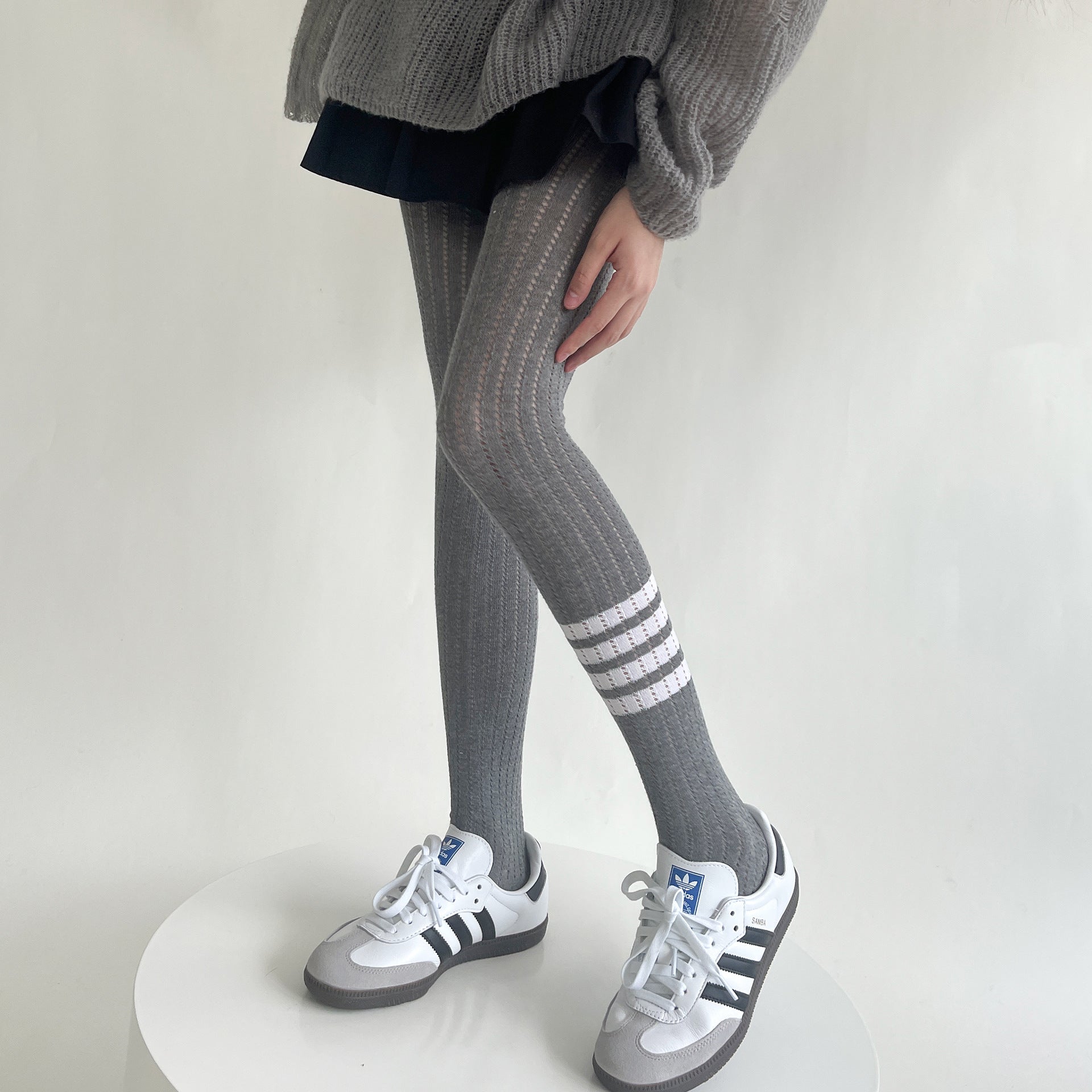 SPRING AND AUTUMN WEAR SKINNY ELASTIC FOUR-BAR BOTTOM KNITTED SOCKS PANTYHOSE