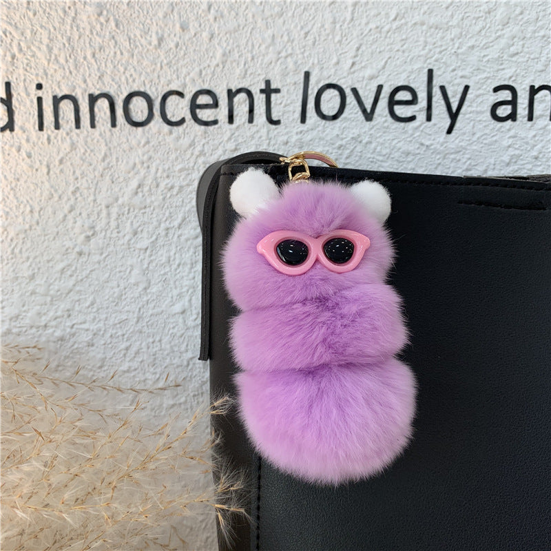 RABBIT FUR BUTTERFLY PERSONALITY DOLL KEYCHAIN ACCESSORY
