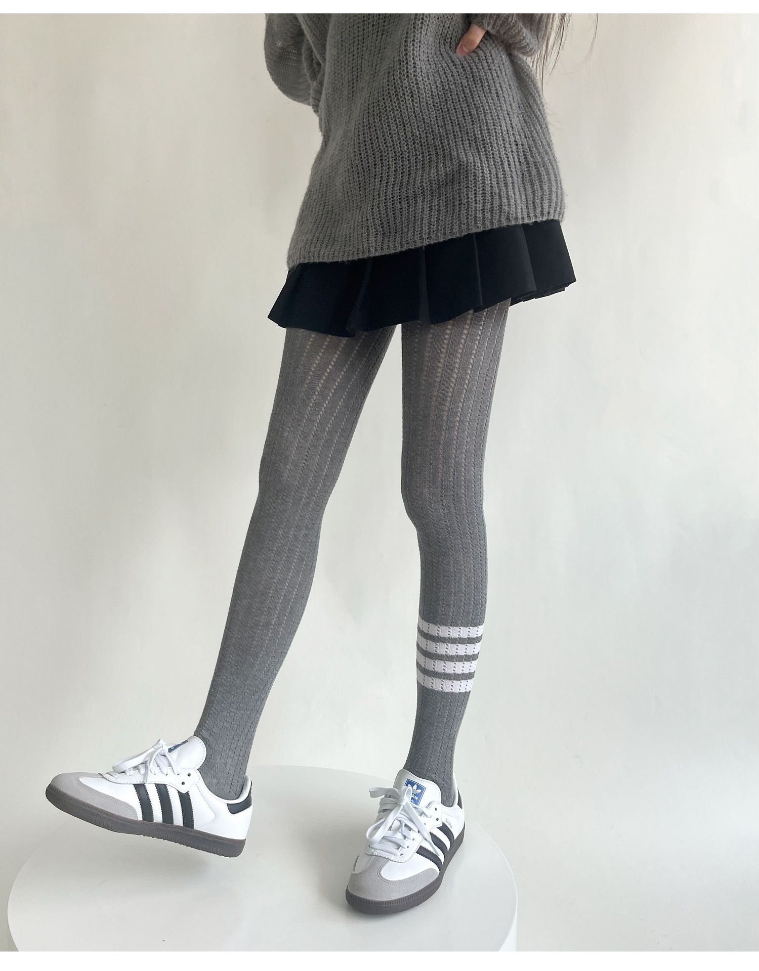 SPRING AND AUTUMN WEAR SKINNY ELASTIC FOUR-BAR BOTTOM KNITTED SOCKS PANTYHOSE