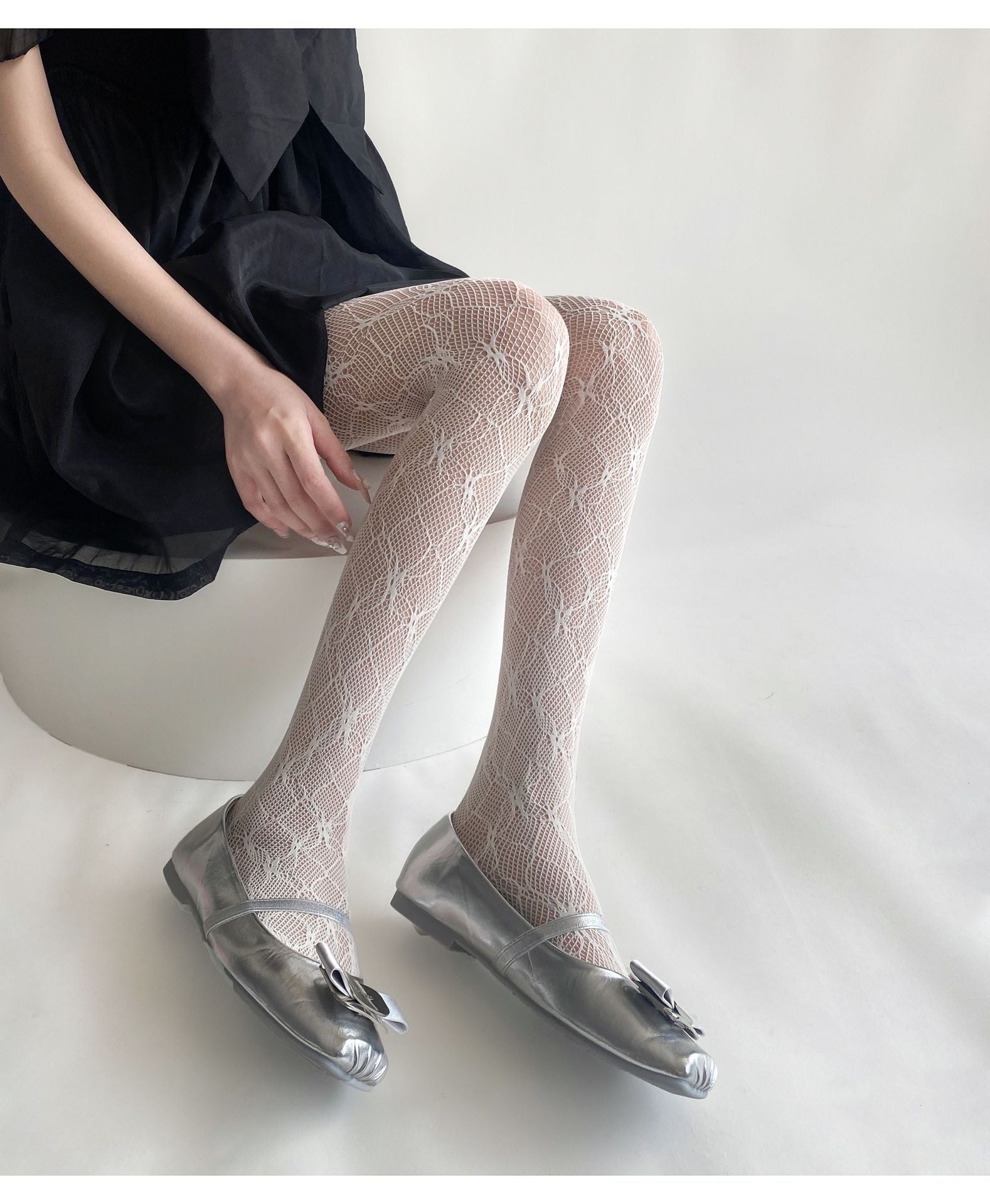 THIN SUMMER LACE Y2K FLORAL HOLLOW LEG SHAPING BOTTOM SOCKS PANTYHOSE