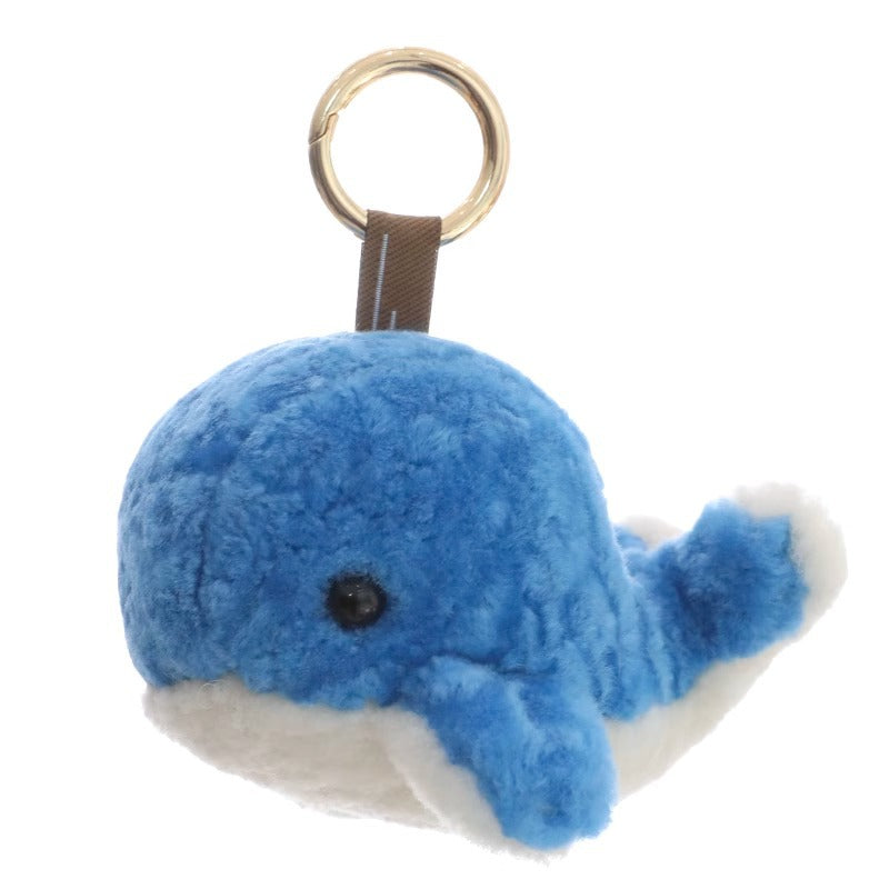 CUTE DOLPHIN WOOL FAUX FUR CHARM KEYCHAIN