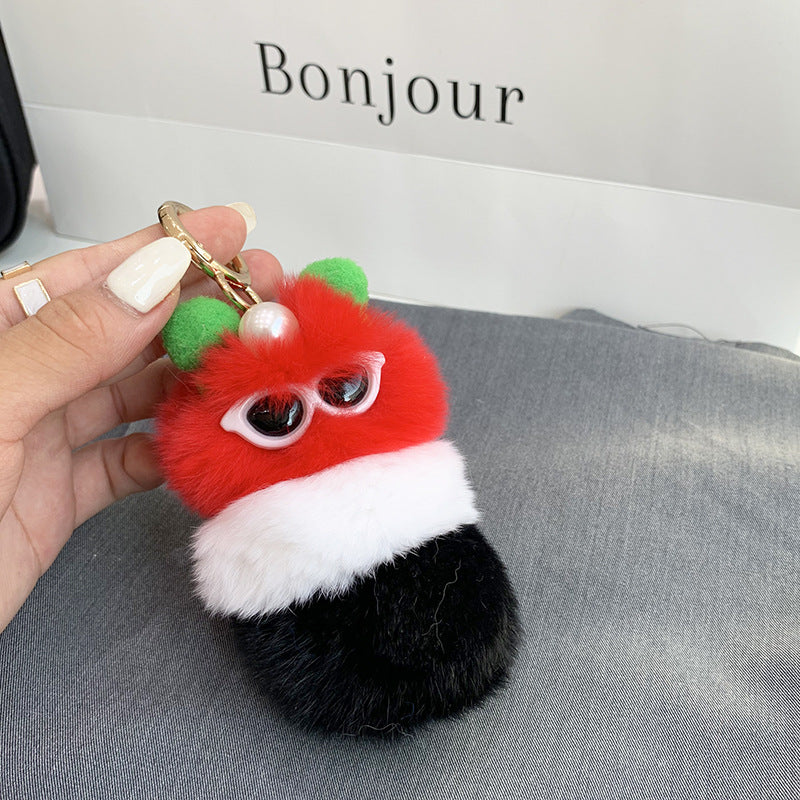 REX RABBIT HAIR UGLY CUTE CATERPILLAR FUR ACCESSORY
