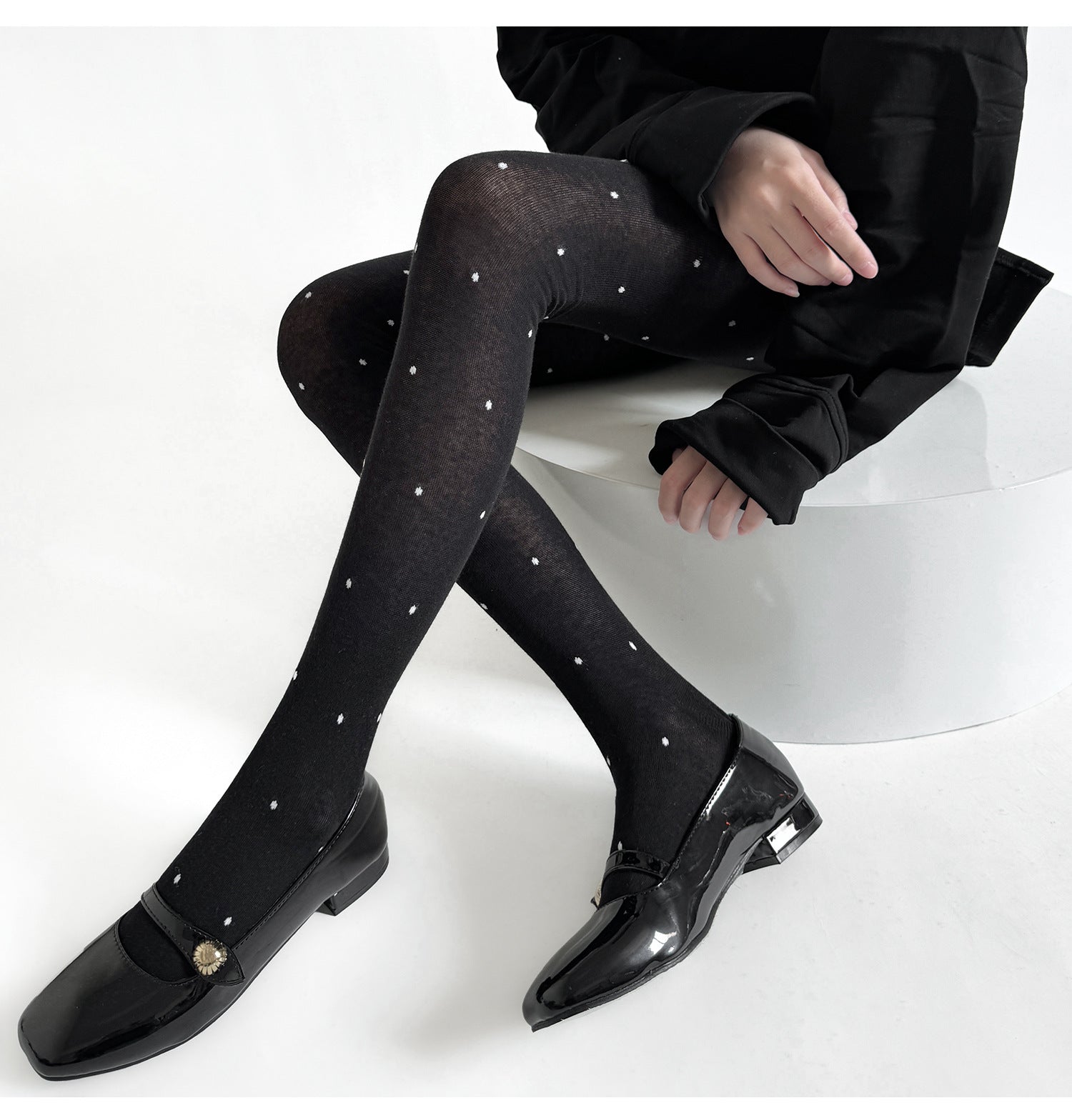 RETRO POLKA DOT JACQUARD PANTYHOSE