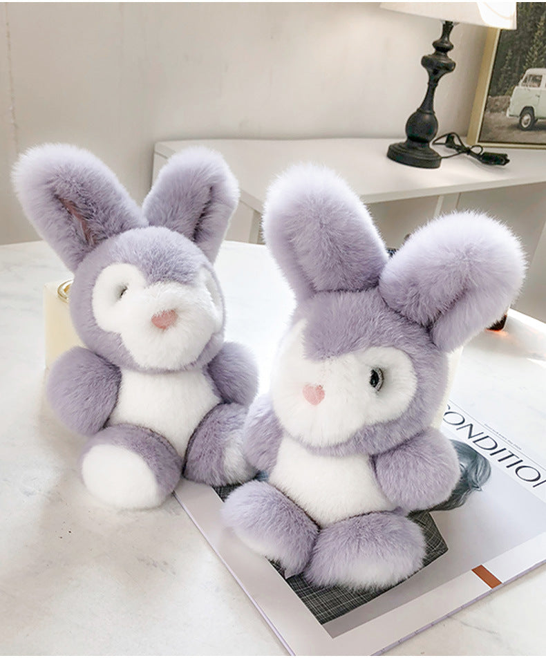 CUTE REAL RABBIT FUR BUNNY KEYCHAIN