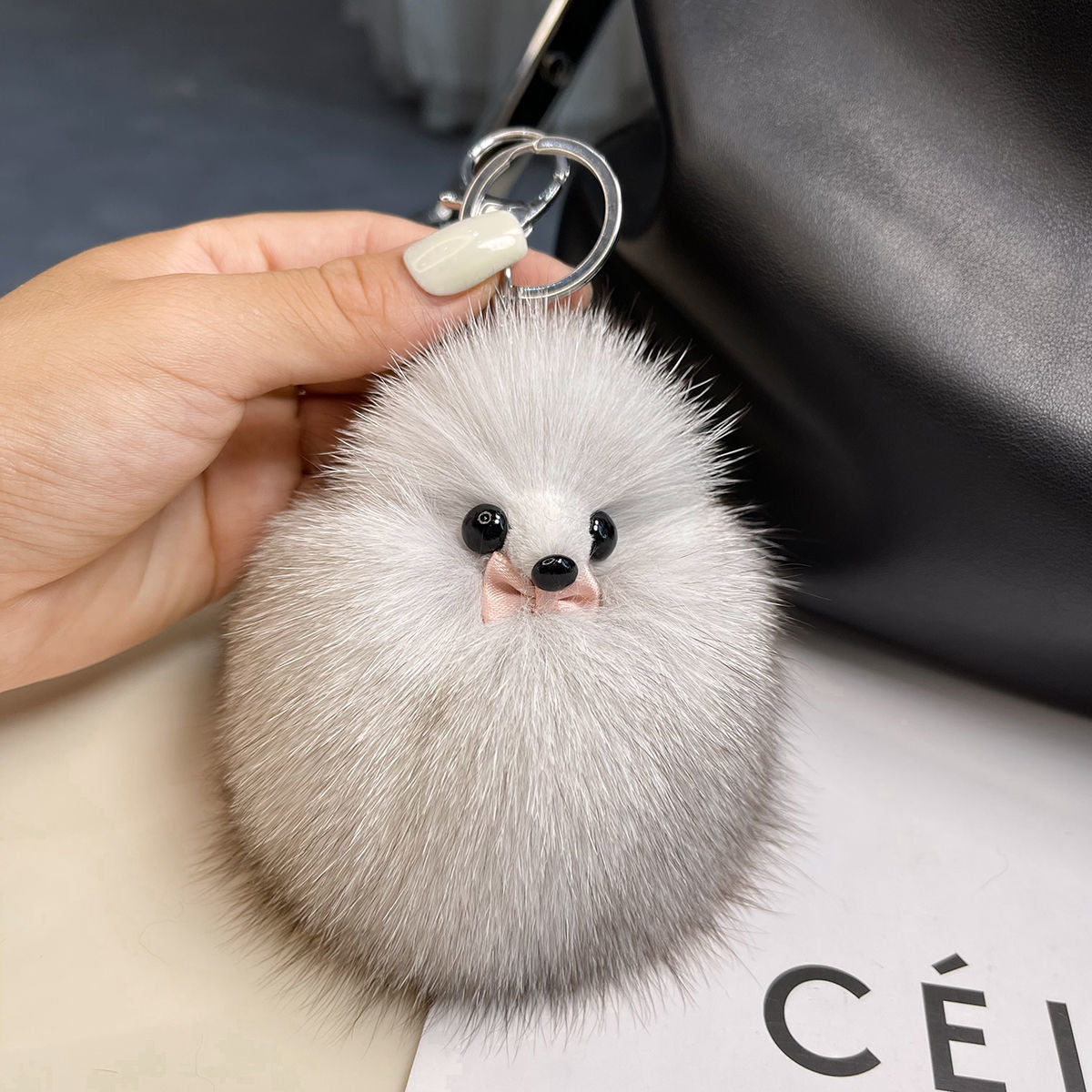 REAL FOX HAIR CAR KEY CHAIN ACCESSORY