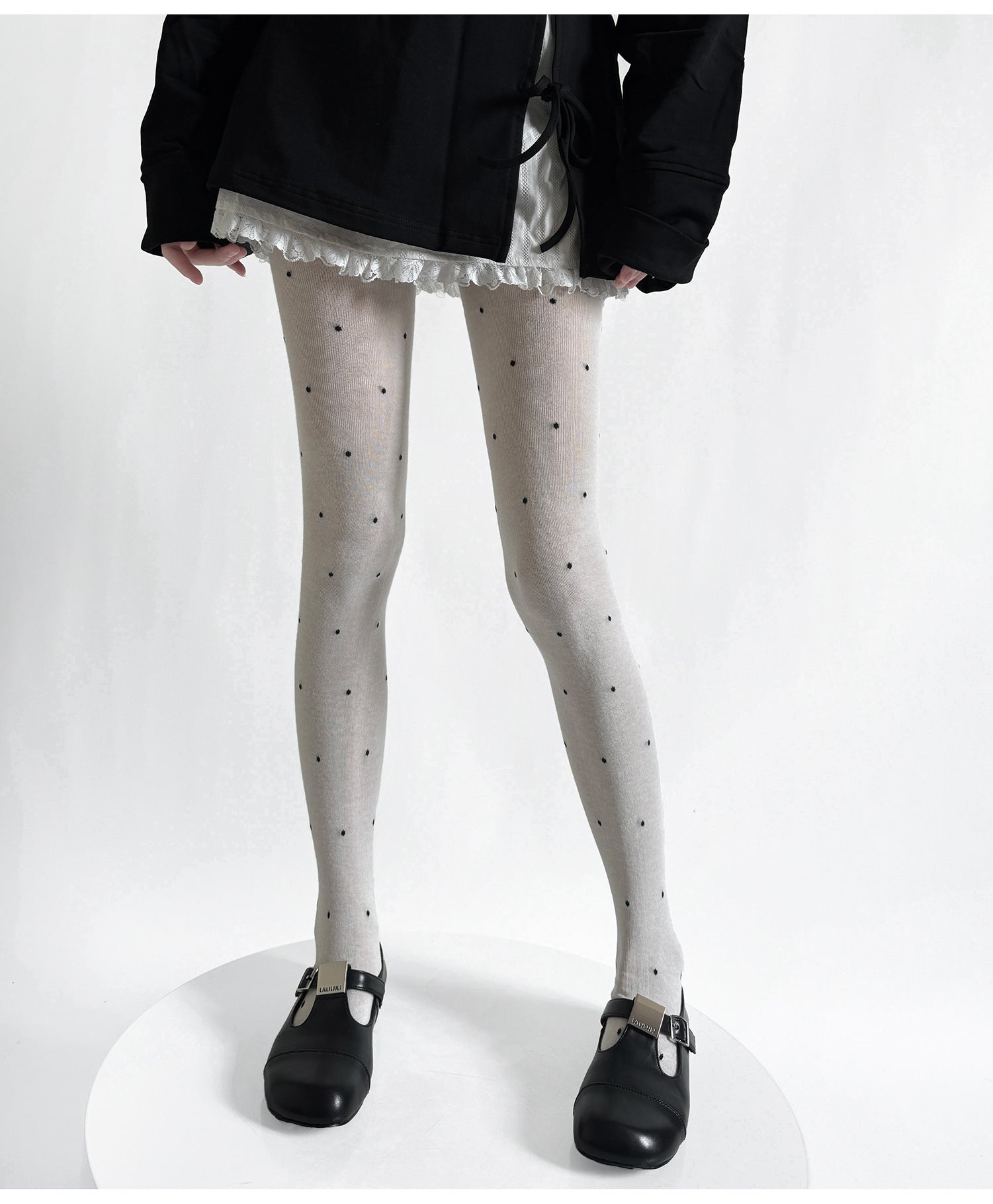 RETRO POLKA DOT JACQUARD PANTYHOSE