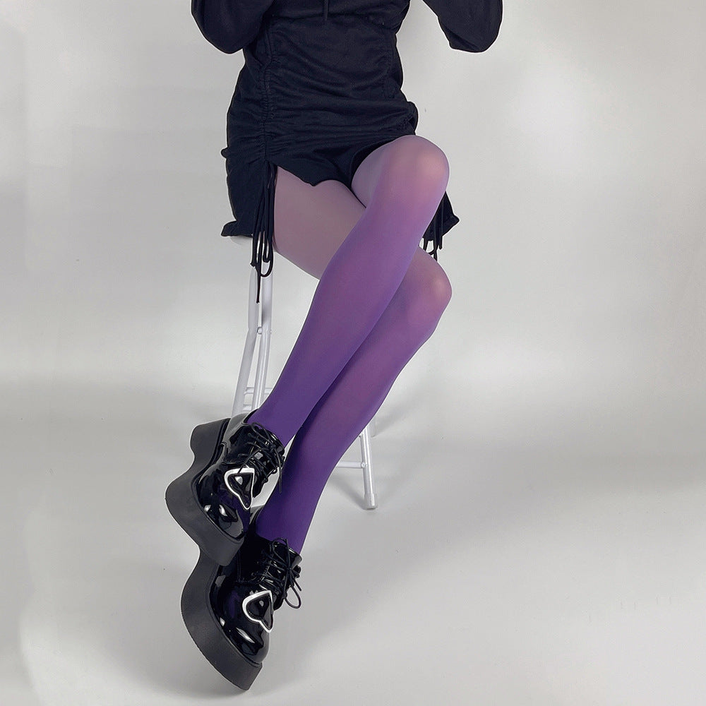 FASHION 80D GRADUAL CHANGE COLOR VELVET PANTYHOSE