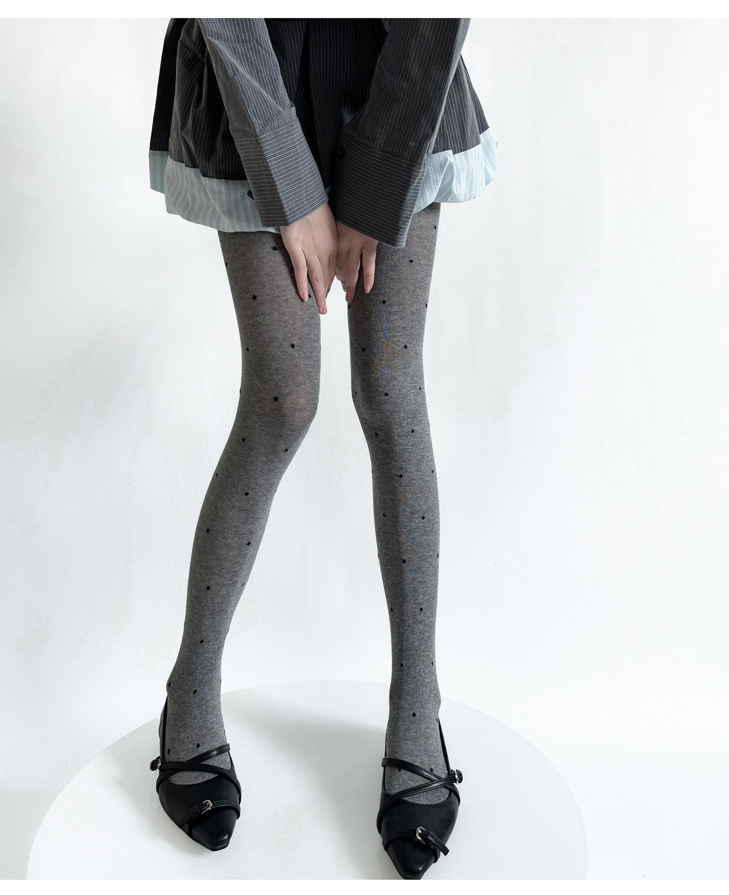 RETRO POLKA DOT JACQUARD PANTYHOSE