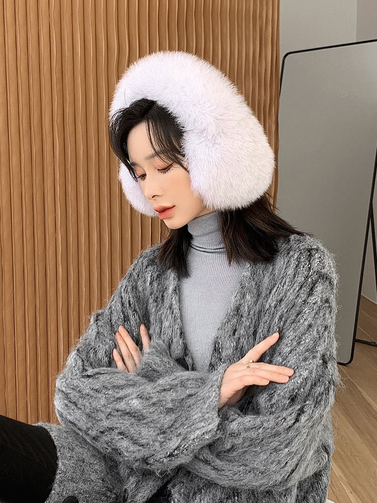 LUXURY REAL FOX FUR EAR MUFFS - WARM WINTER ACCESSORY