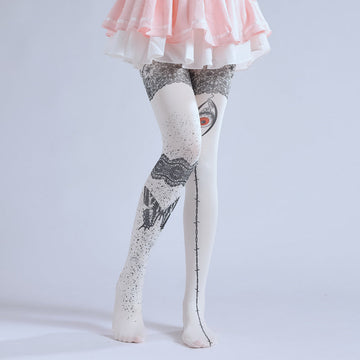 FAKE TATTOO LACE BUTTERFLY PATTERN LEGGINGS PRINT COS PANTYHOSE