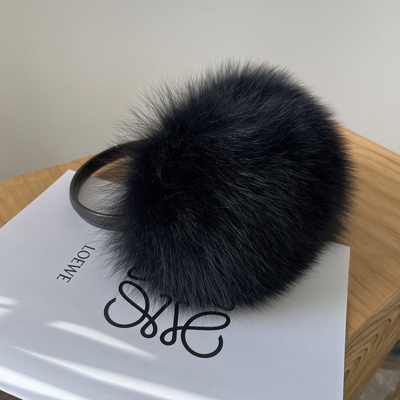 LUXURY REAL FOX FUR EAR MUFFS - WINTER WARMTH