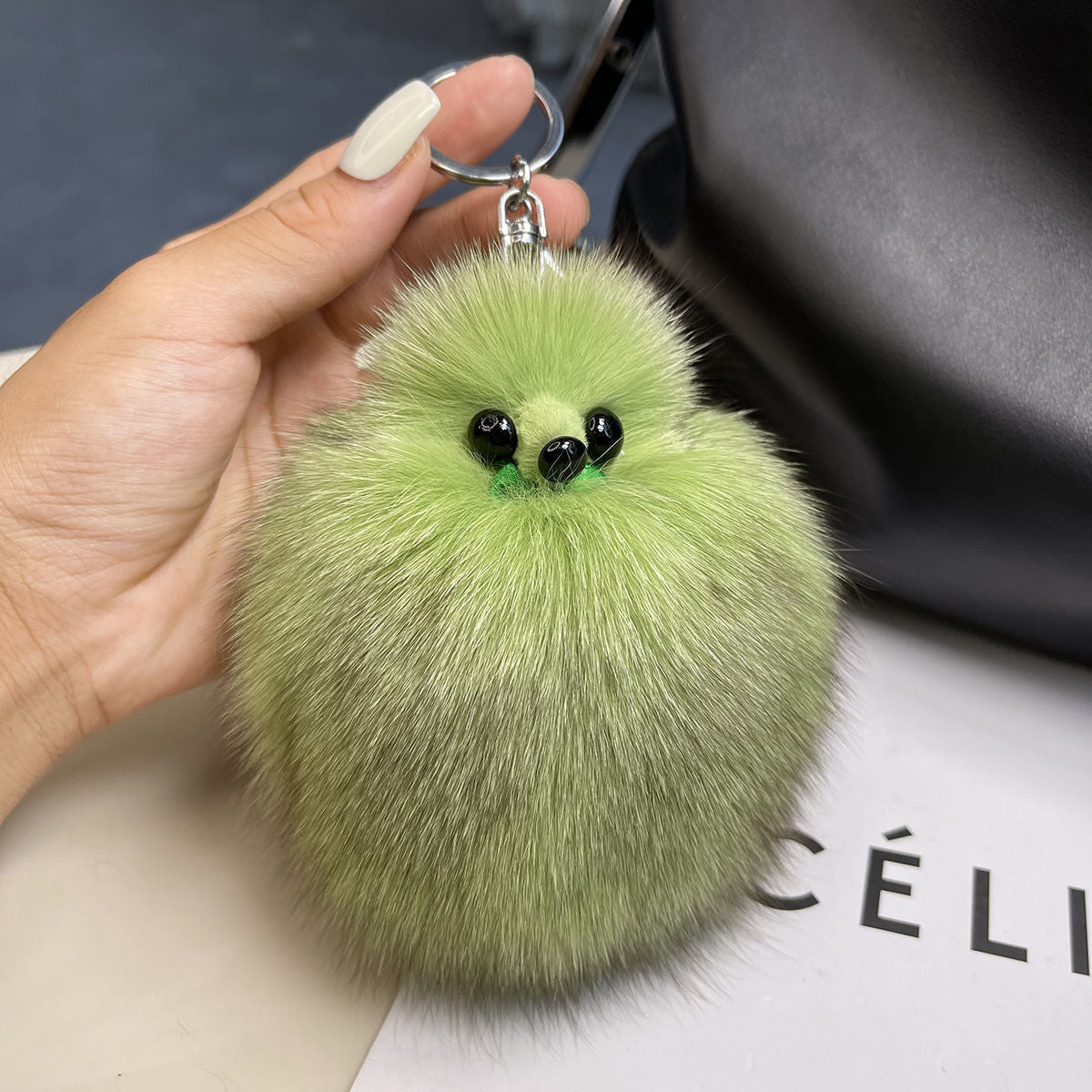 REAL FOX HAIR CAR KEY CHAIN ACCESSORY