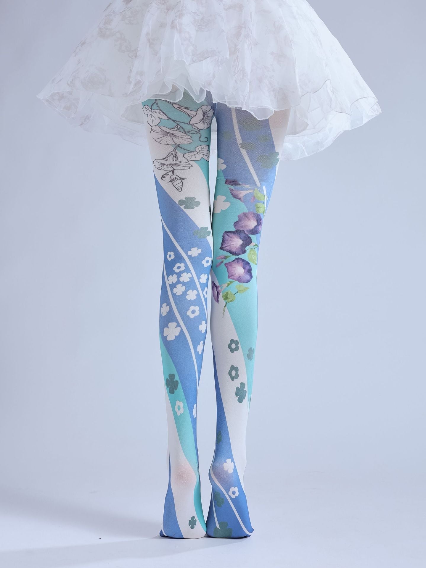 LOLITA BLUE SPIRAL PRINT COS PERSONALIZED OUTER WEAR LEGGINGS PANTYHOSE