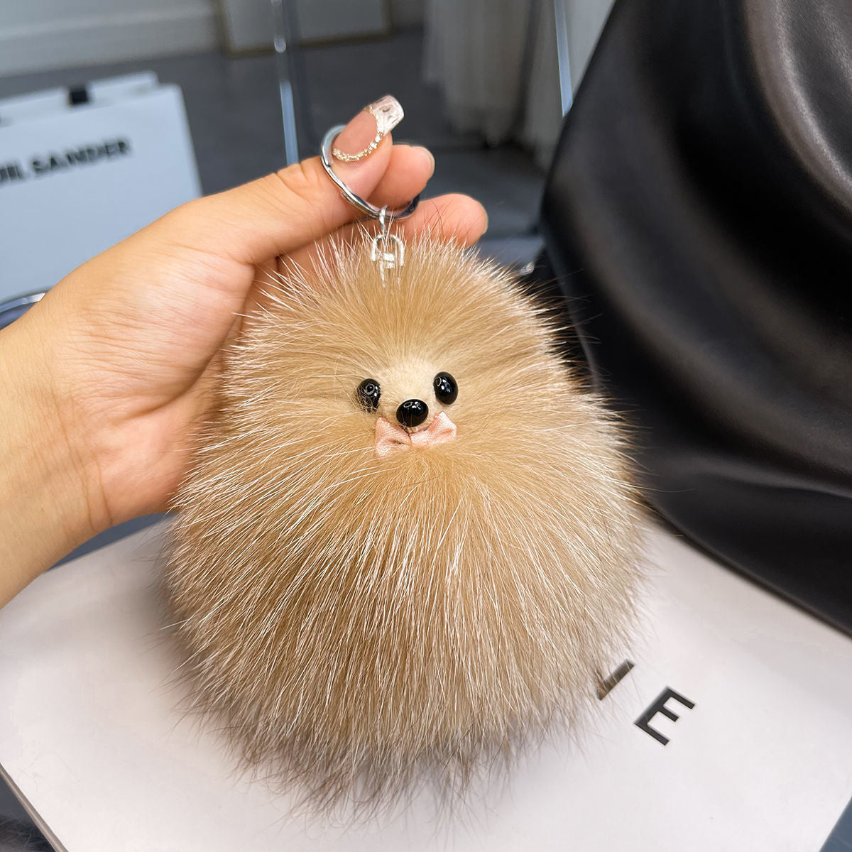 REAL FOX HAIR CAR KEY CHAIN ACCESSORY