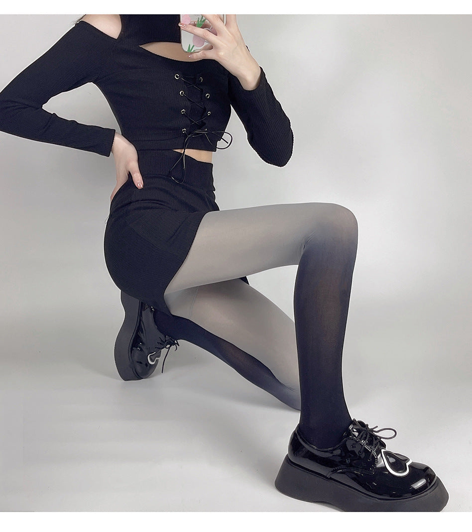 FASHION 80D GRADUAL CHANGE COLOR VELVET PANTYHOSE