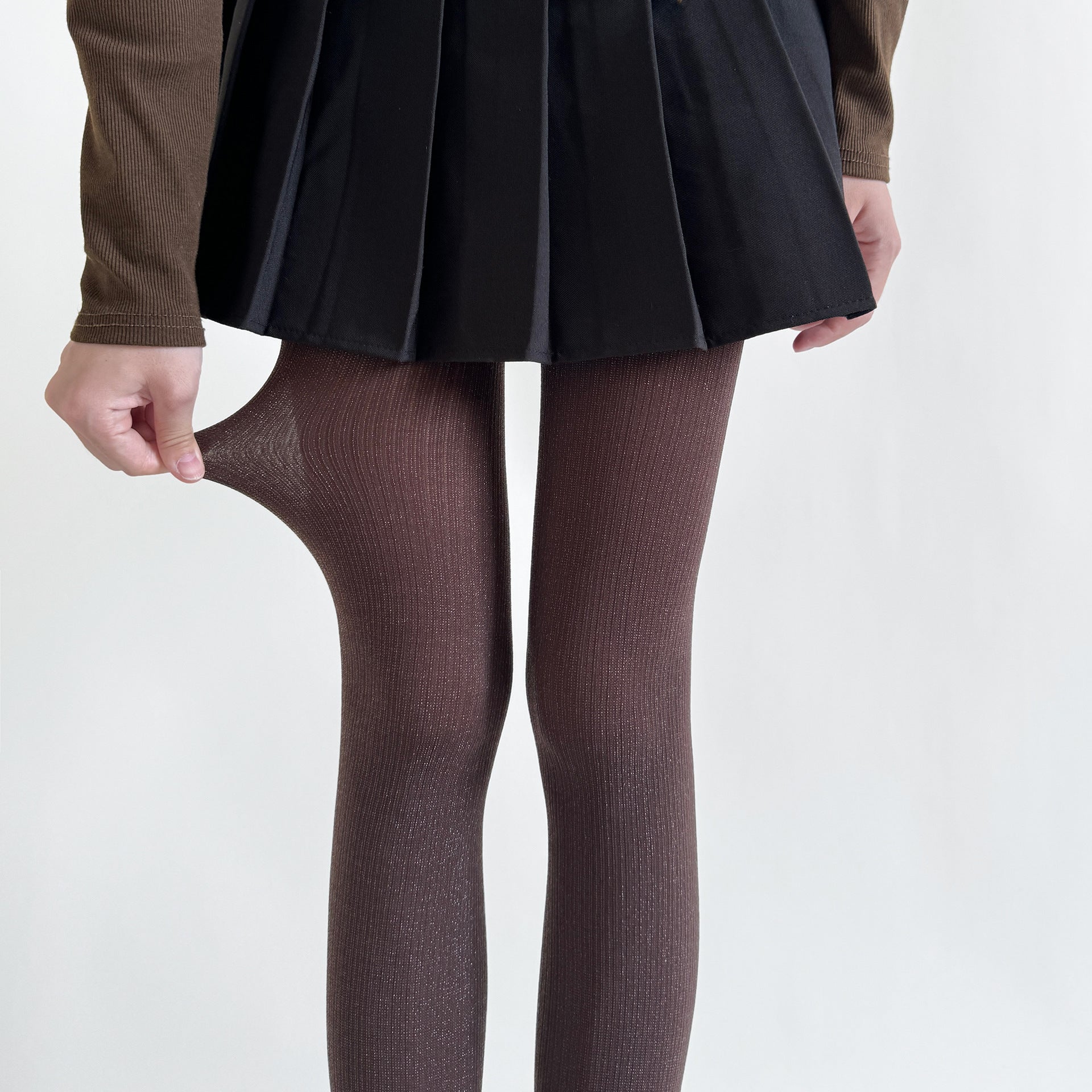 FASHION SHINY SILK VERTICAL STRIP LEGGINGS PANTYHOSE