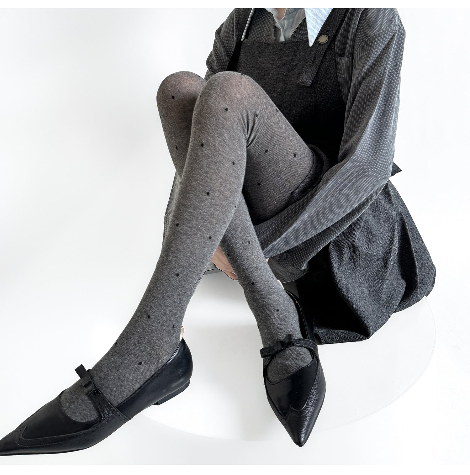 RETRO POLKA DOT JACQUARD PANTYHOSE