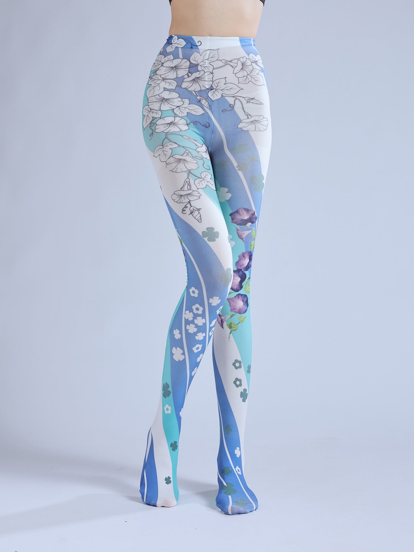 LOLITA BLUE SPIRAL PRINT COS PERSONALIZED OUTER WEAR LEGGINGS PANTYHOSE