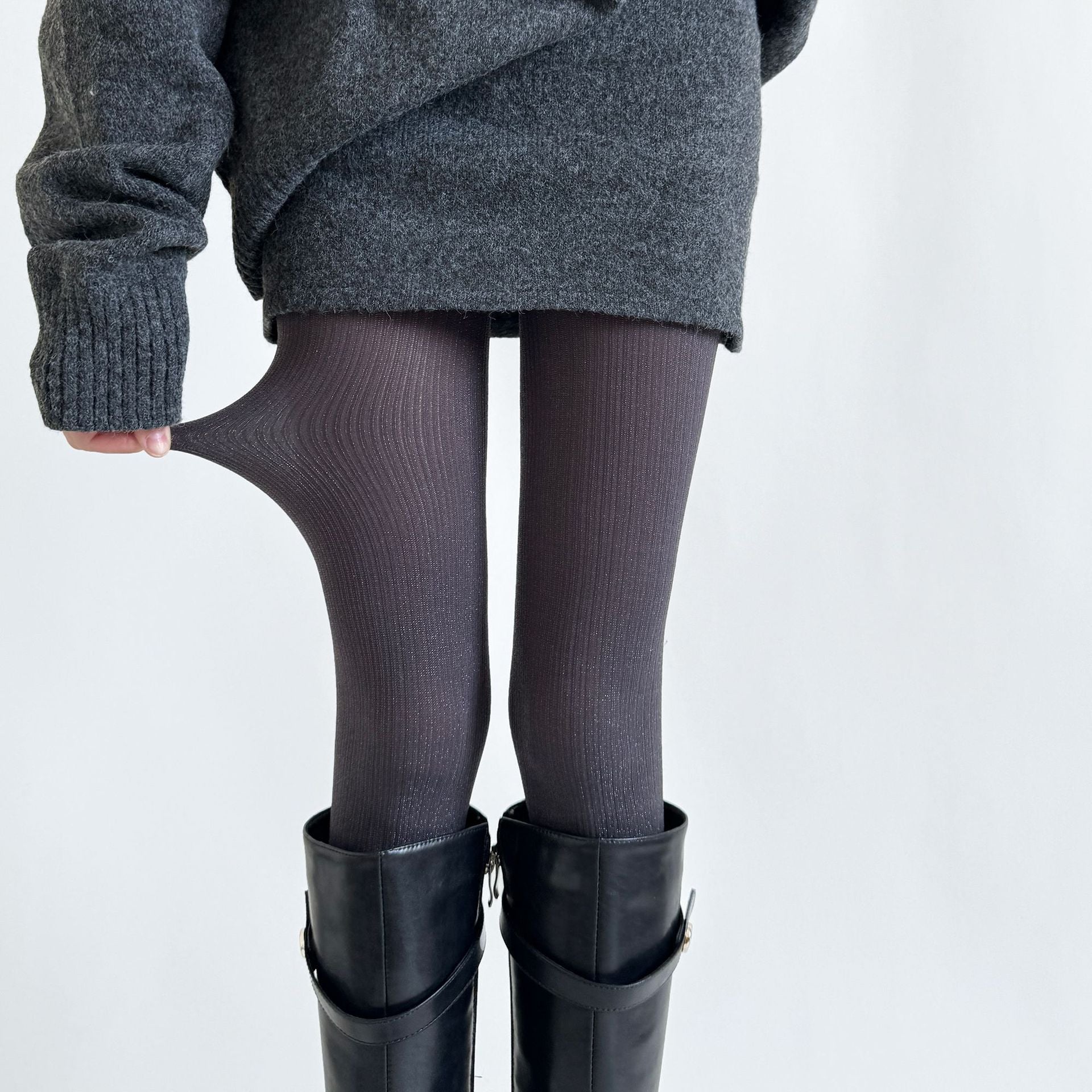 FASHION SHINY SILK VERTICAL STRIP LEGGINGS PANTYHOSE