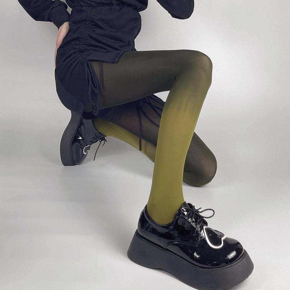 FASHION 80D GRADUAL CHANGE COLOR VELVET PANTYHOSE
