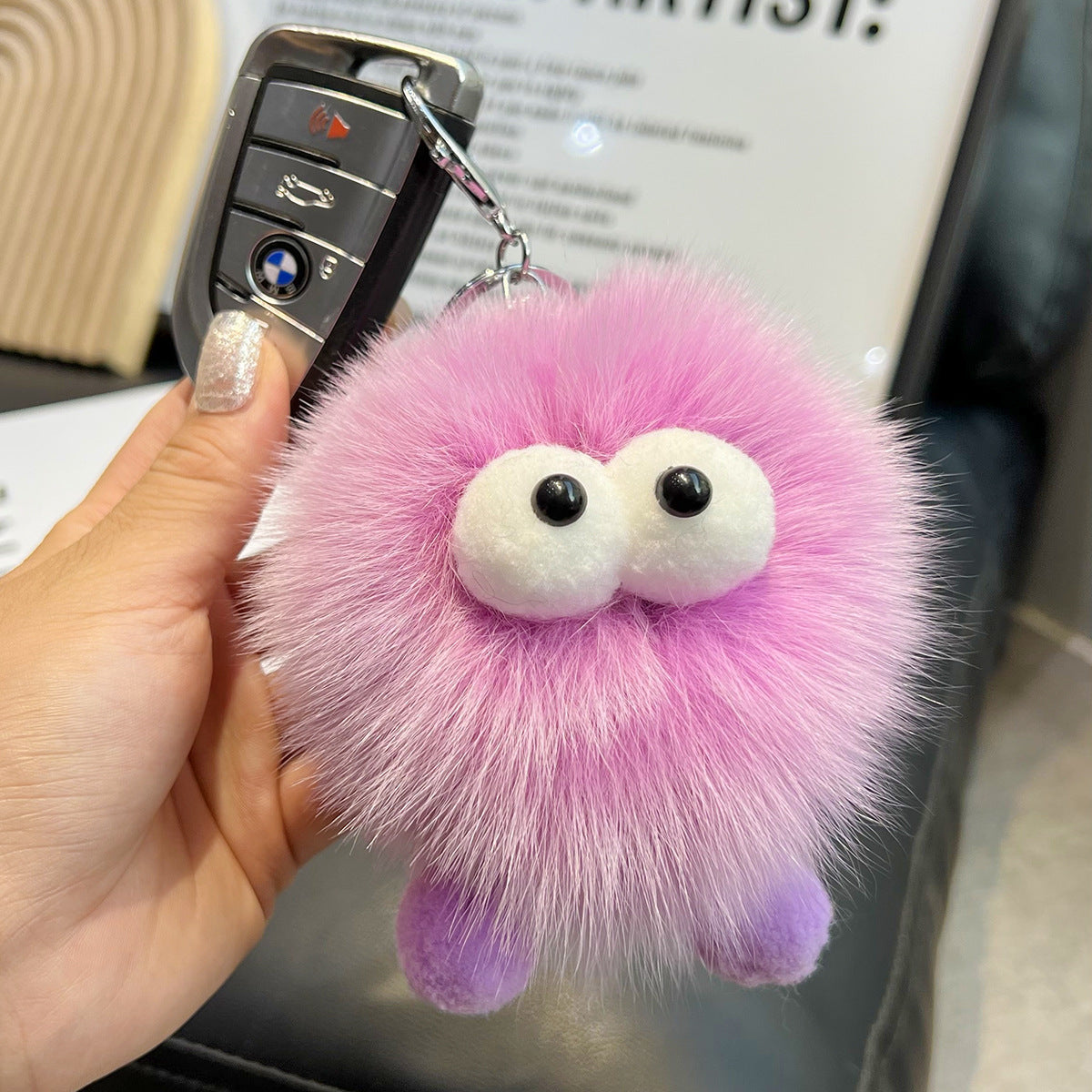 CUTE FOX HAIR SMALL COAL BALL SMALL CREATURE FURRY BALL ACCESSORY