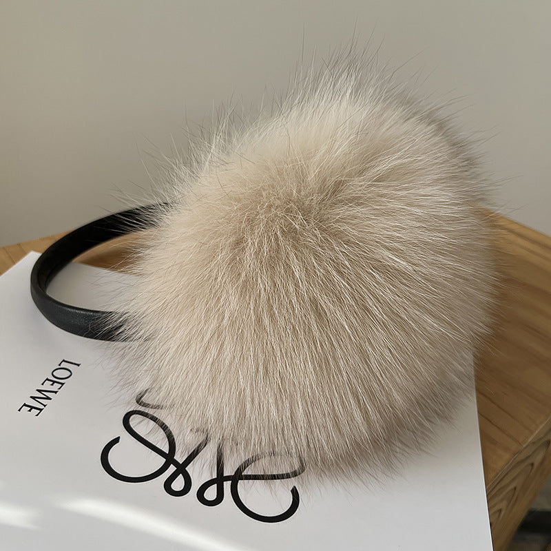 LUXURY REAL FOX FUR EAR MUFFS - WINTER WARMTH