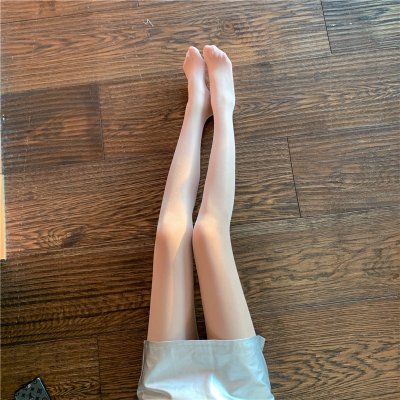 SUMMER THIN ANTI-HOOK SILK SHINY SILVER PEARLESCENT SOCKS PANTYHOSE